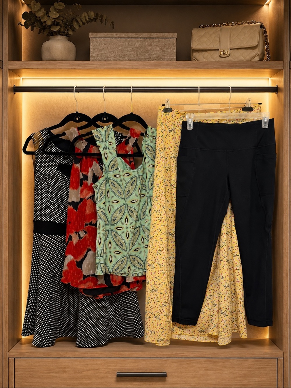 Women’s Clothing Bundle – Dresses, Skirt, Athletic Leggings & Top (Sizes M)